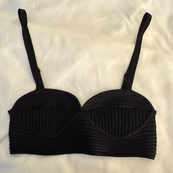 Jonathan Simkhai Linden Rib Knit Bralette - Picture 1 of 13